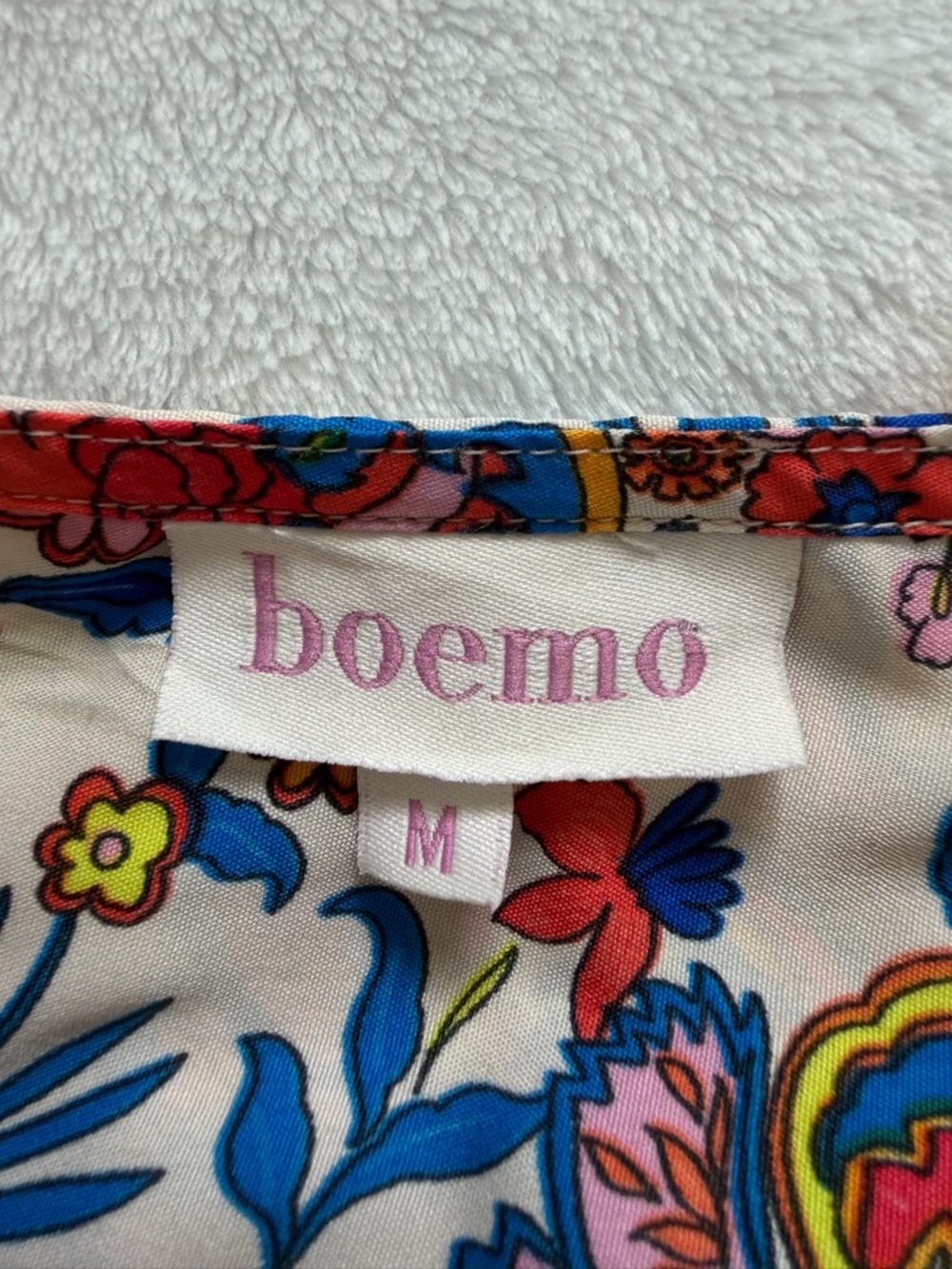 EUC Boemo Anthropologie Bell Sleeve Boho Kimono Maxi Dress Cream Multi Floral - Picture 9 of 12